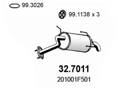 327011 ASSO Глушитель выхлопных газов конечный
