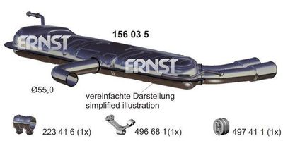 156035 ERNST Глушитель выхлопных газов конечный