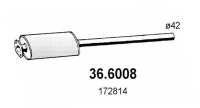 366008 ASSO Средний глушитель выхлопных газов