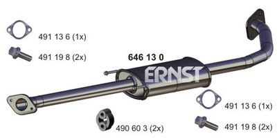 646130 ERNST Средний глушитель выхлопных газов