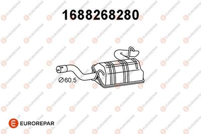 1688268280 EUROREPAR Глушитель выхлопных газов конечный