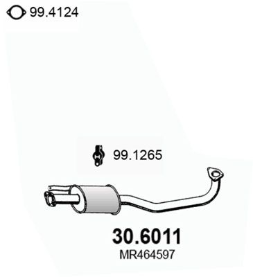 306011 ASSO Средний глушитель выхлопных газов