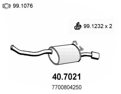 407021 ASSO Глушитель выхлопных газов конечный