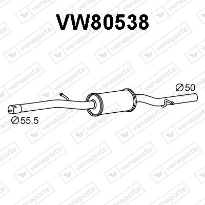 VW80538 VENEPORTE Средний глушитель выхлопных газов