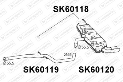 SK60118 VENEPORTE Глушитель выхлопных газов конечный