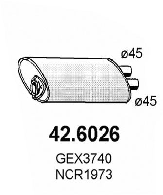 426026 ASSO Средний глушитель выхлопных газов