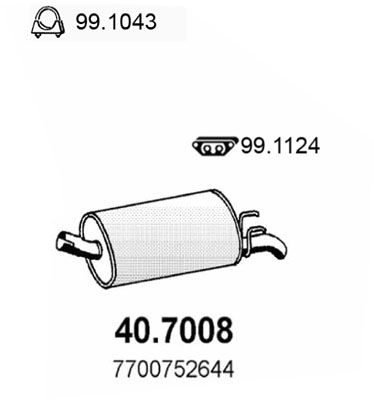 407008 ASSO Глушитель выхлопных газов конечный