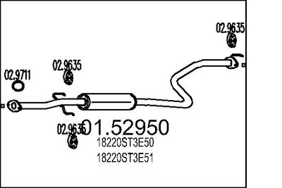 0152950 MTS Средний глушитель выхлопных газов