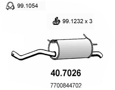 407026 ASSO Глушитель выхлопных газов конечный
