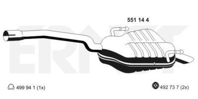 551144 ERNST Глушитель выхлопных газов конечный