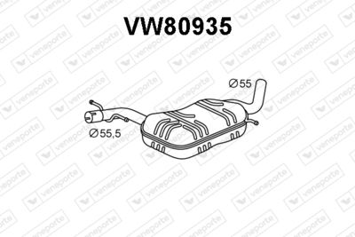 VW80935 VENEPORTE Предглушитель выхлопных газов