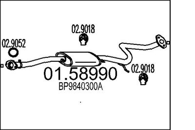 0158990 MTS Средний глушитель выхлопных газов