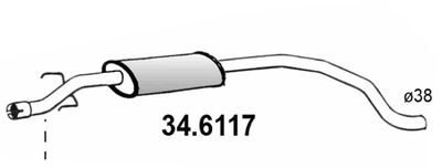 346117 ASSO Средний глушитель выхлопных газов