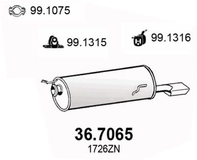 367065 ASSO Глушитель выхлопных газов конечный