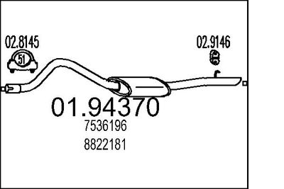 0194370 MTS Глушитель выхлопных газов конечный
