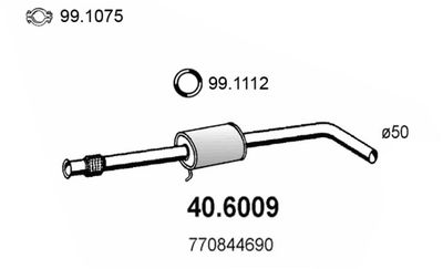406009 ASSO Средний глушитель выхлопных газов