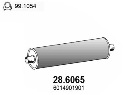 286065 ASSO Средний глушитель выхлопных газов