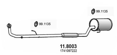 118003 ASSO Средний  конечный глушитель ОГ