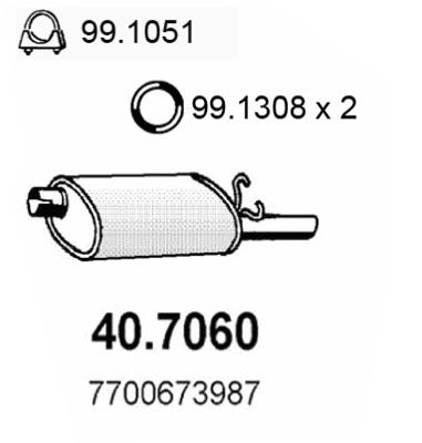 407060 ASSO Глушитель выхлопных газов конечный