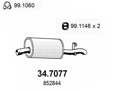 347077 ASSO Глушитель выхлопных газов конечный