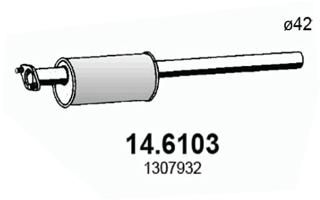 146103 ASSO Средний глушитель выхлопных газов