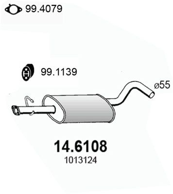 146108 ASSO Средний глушитель выхлопных газов
