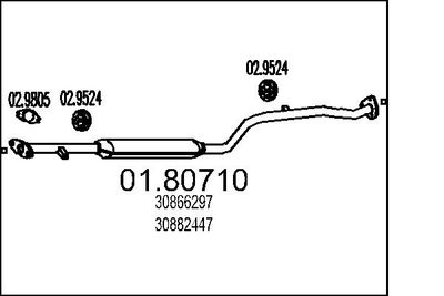 0180710 MTS Средний глушитель выхлопных газов