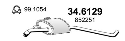 346129 ASSO Средний глушитель выхлопных газов