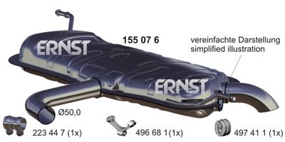 155076 ERNST Глушитель выхлопных газов конечный