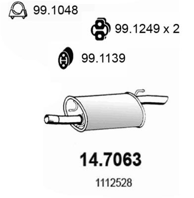 147063 ASSO Глушитель выхлопных газов конечный