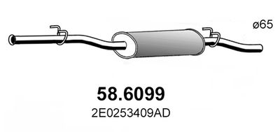 586099 ASSO Средний глушитель выхлопных газов
