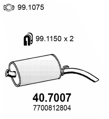 407007 ASSO Глушитель выхлопных газов конечный