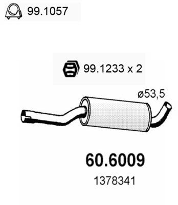 606009 ASSO Средний глушитель выхлопных газов