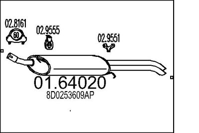 0164020 MTS Глушитель выхлопных газов конечный