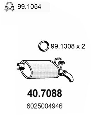 407088 ASSO Глушитель выхлопных газов конечный