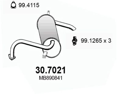 307021 ASSO Глушитель выхлопных газов конечный