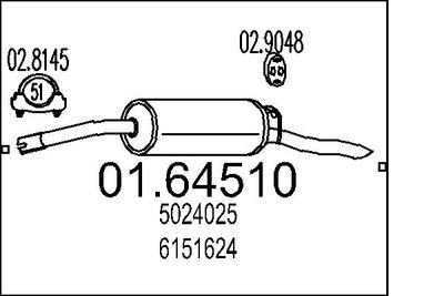 0164510 MTS Глушитель выхлопных газов конечный