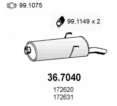 367040 ASSO Глушитель выхлопных газов конечный