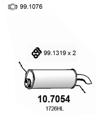 107054 ASSO Глушитель выхлопных газов конечный
