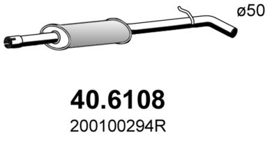 406108 ASSO Средний глушитель выхлопных газов