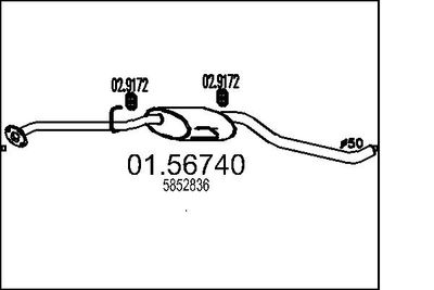 0156740 MTS Средний глушитель выхлопных газов