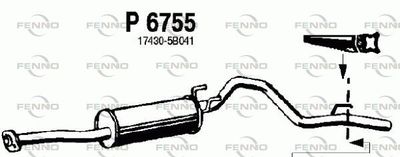 P6755 FENNO Средний глушитель выхлопных газов