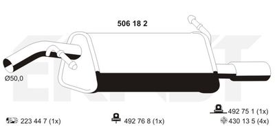 506182 ERNST Глушитель выхлопных газов конечный