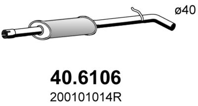 406106 ASSO Средний глушитель выхлопных газов