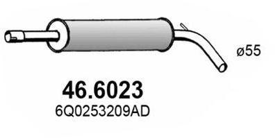 466023 ASSO Средний глушитель выхлопных газов