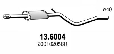 136004 ASSO Средний глушитель выхлопных газов