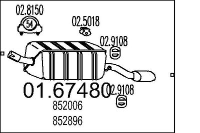 0167480 MTS Глушитель выхлопных газов конечный