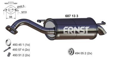 687133 ERNST Глушитель выхлопных газов конечный