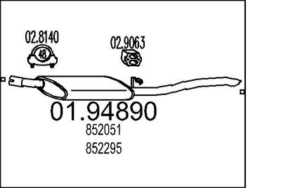 0194890 MTS Глушитель выхлопных газов конечный