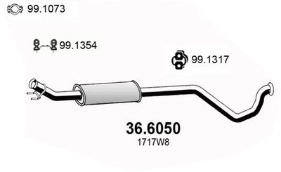 366050 ASSO Средний глушитель выхлопных газов